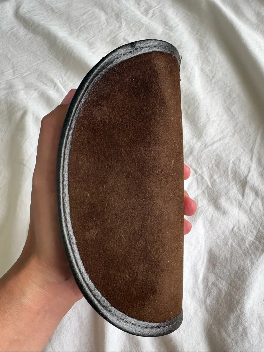 Authentic Tom Ford Brown Suede Fold-Up Magnetic Sunglasses Case